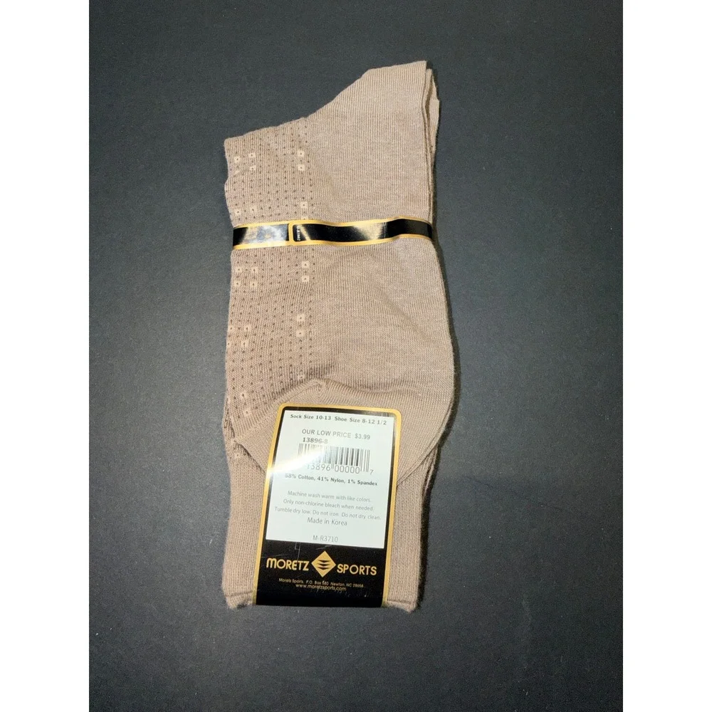 Moretz Sports‎ Mens Premier Collection Tan Cotton Blend Dress Socks Size 10-13